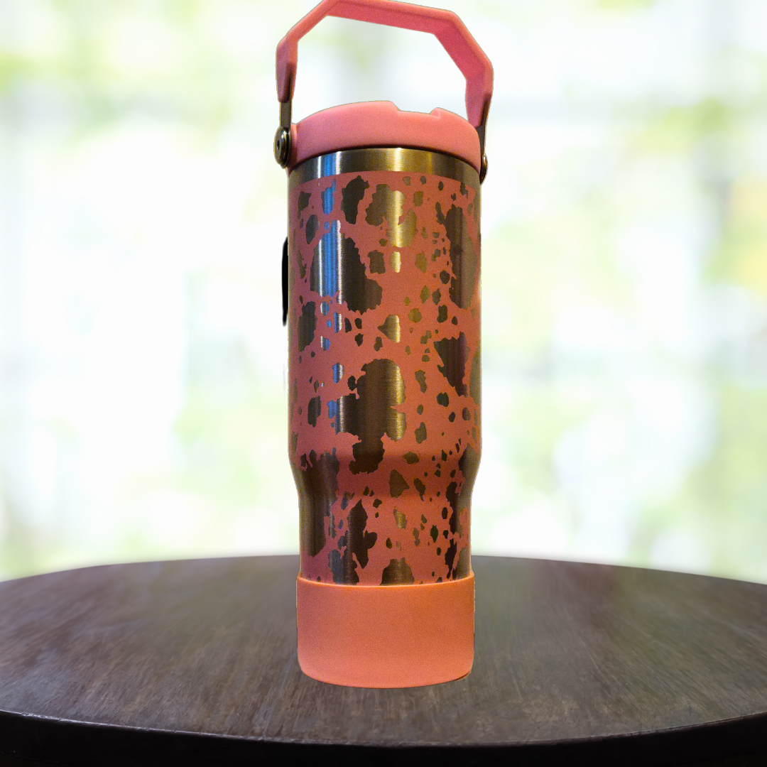 30oz Swing Handle Cowhide Tumbler