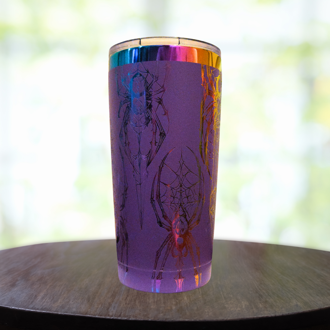 20oz Purple Spider Engraved Tumbler