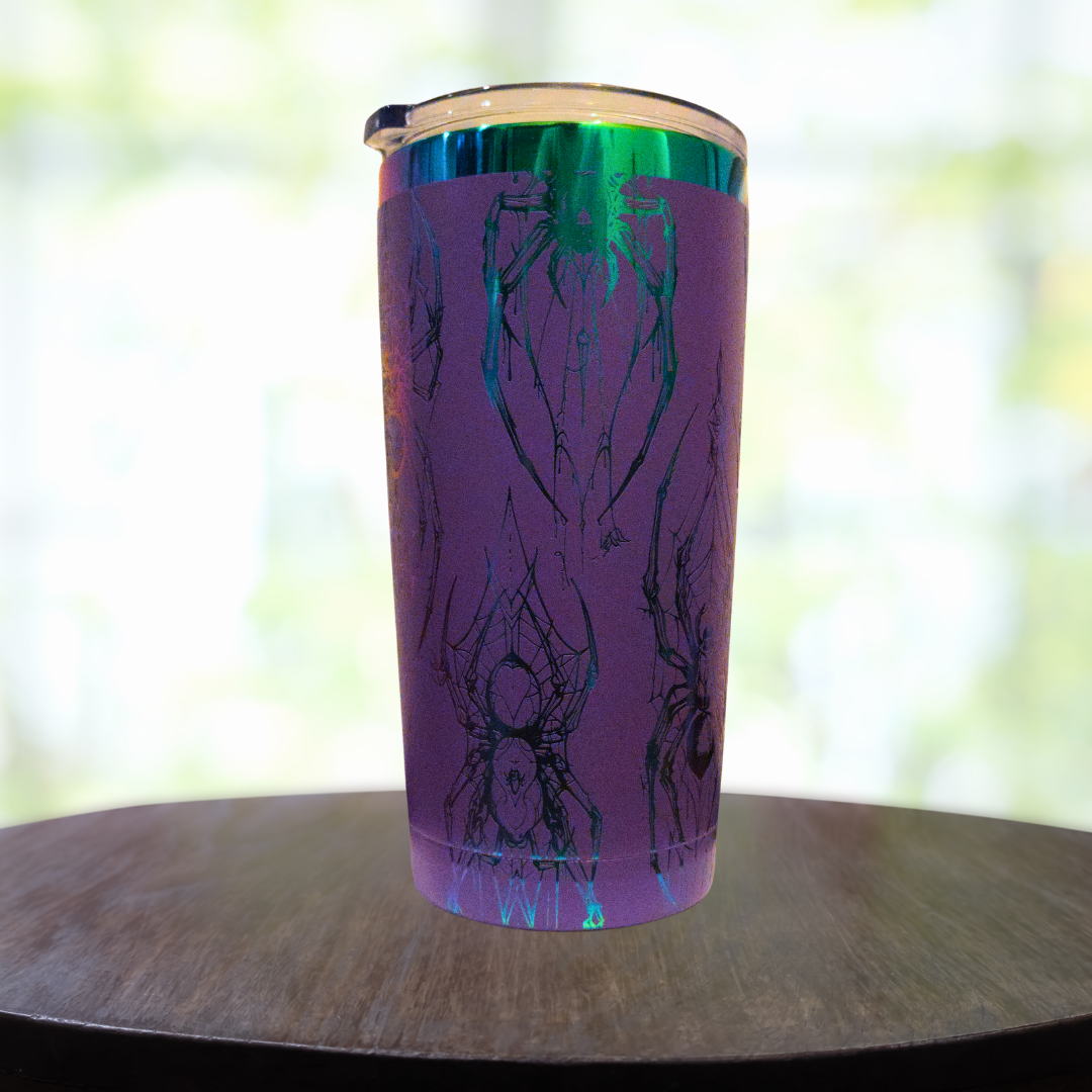 20oz Purple Spider Engraved Tumbler