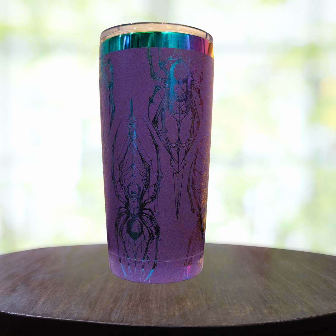 20oz Purple Spider Engraved Tumbler