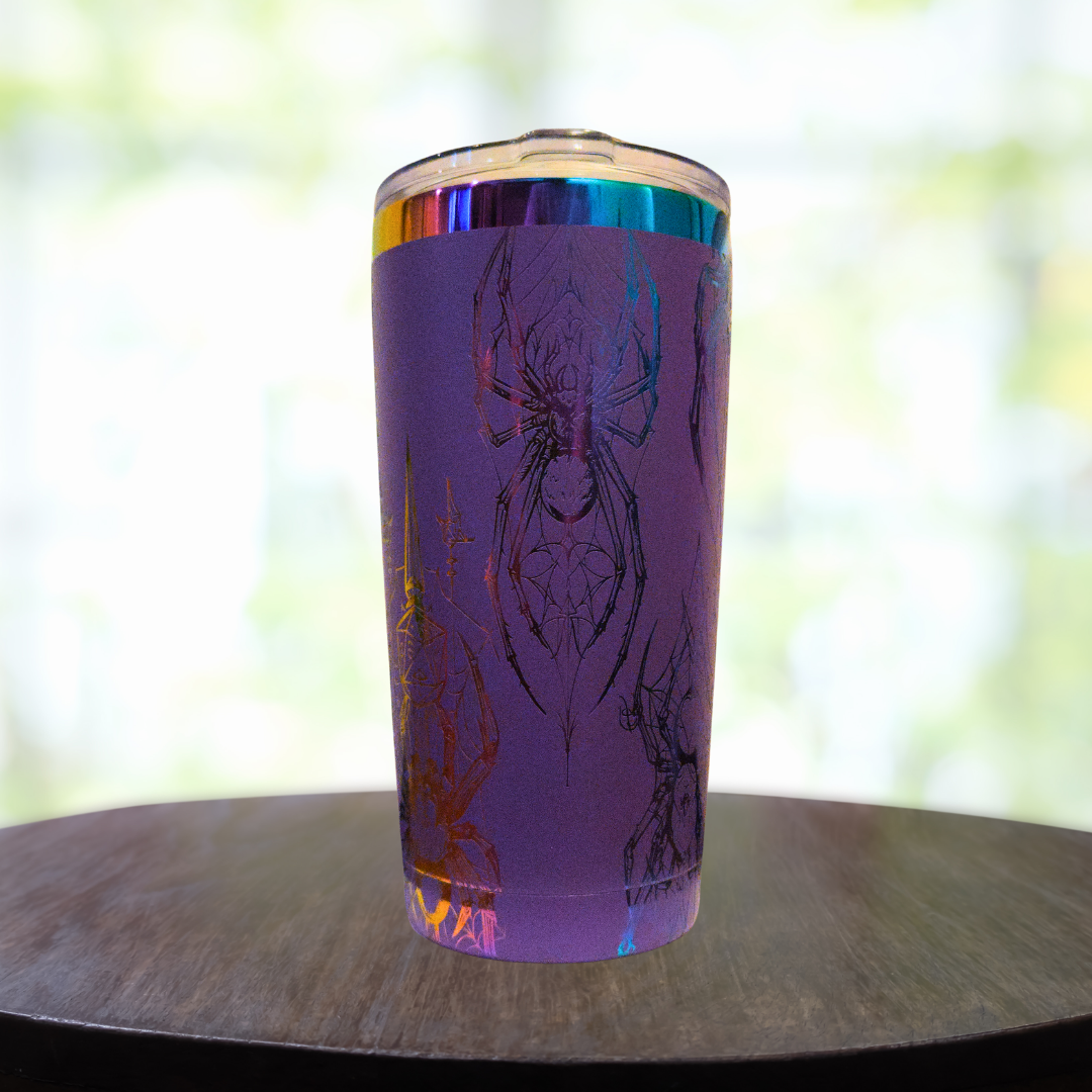 20oz Purple Spider Engraved Tumbler