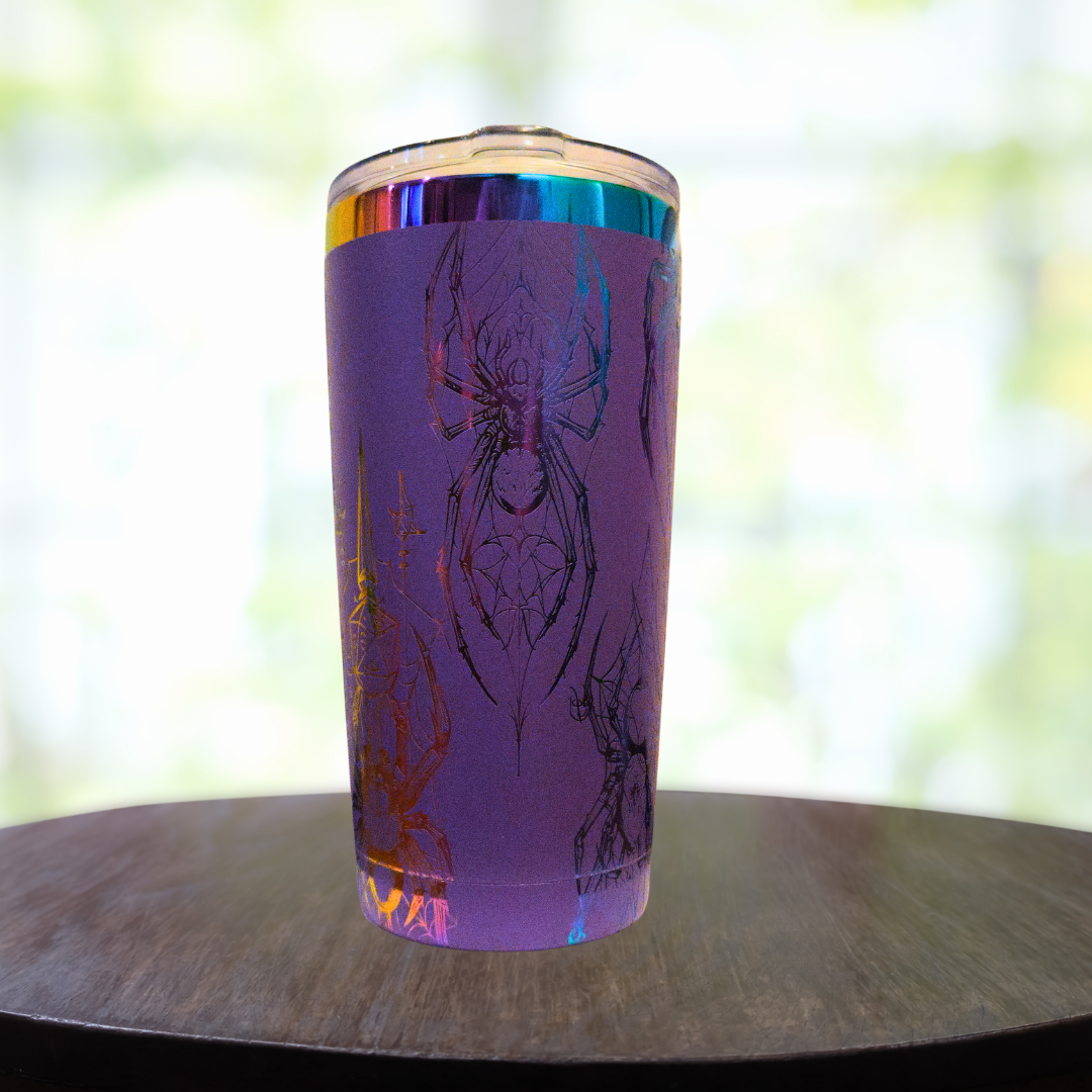 20oz Purple Spider Engraved Tumbler
