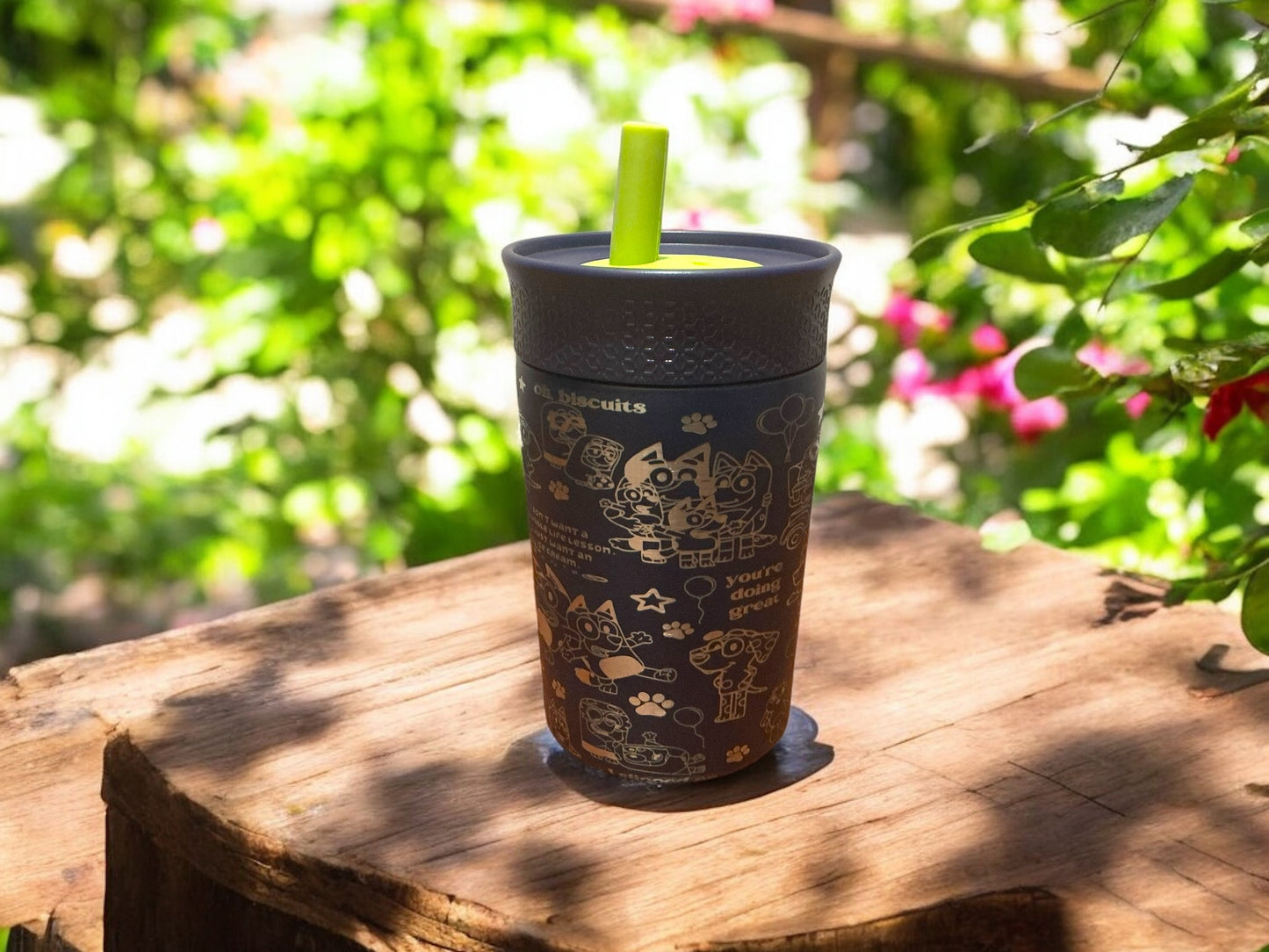 12oz Kid’s Leakproof Blue Dog Tumbler