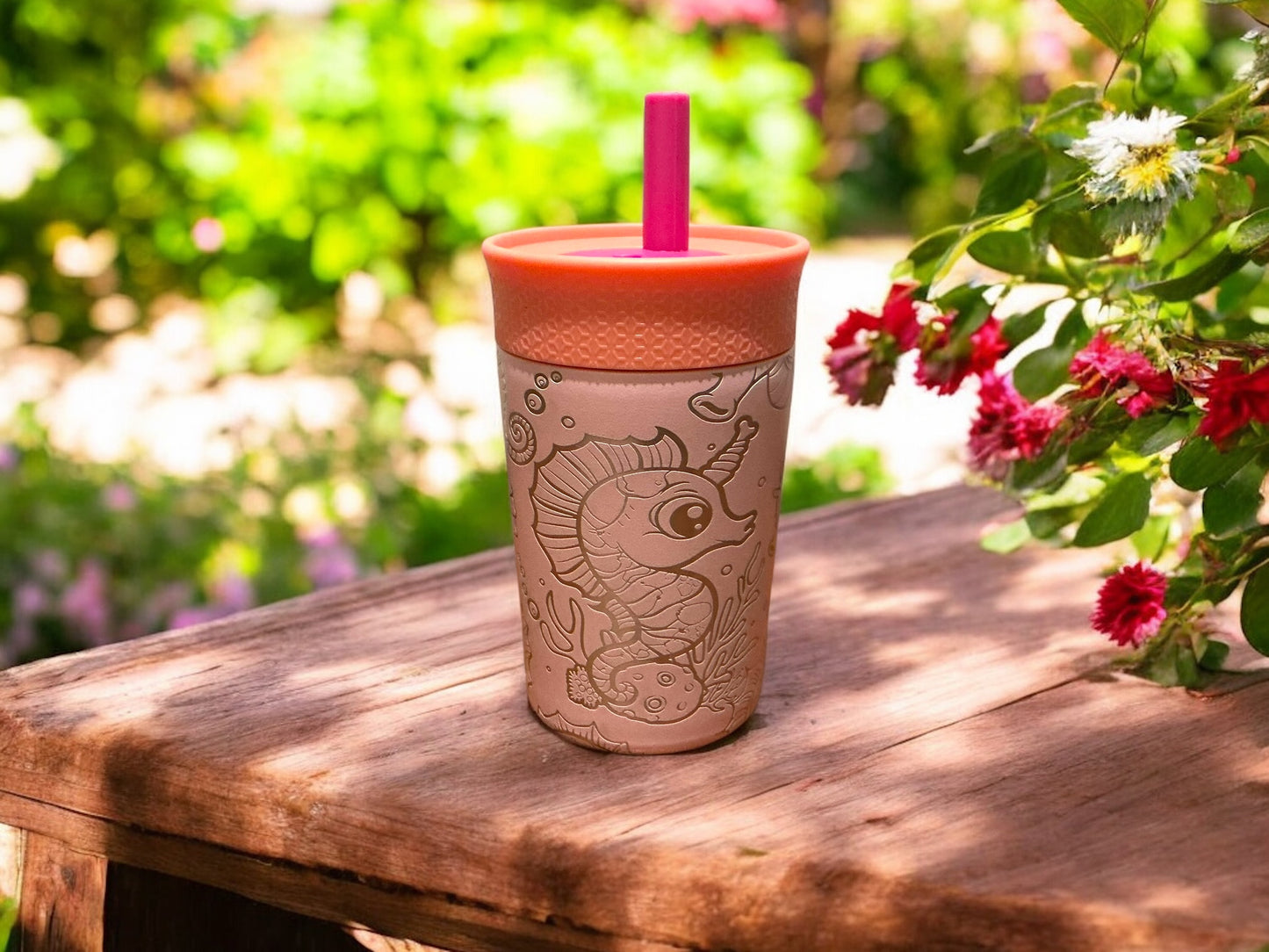 12oz Kid’s Leakproof Seahorse Tumbler