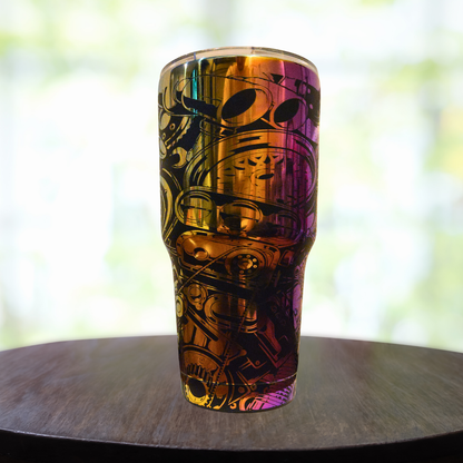 30oz Rainbow Engine Engraved Tumbler