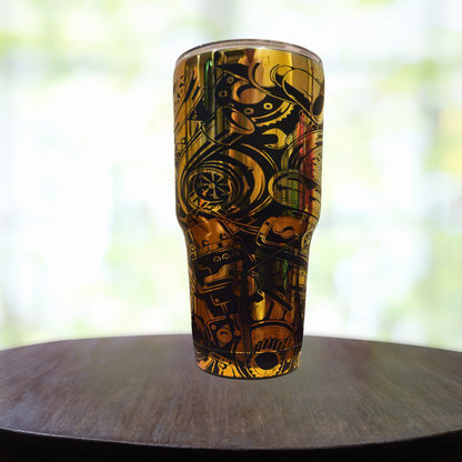 30oz Rainbow Engine Engraved Tumbler