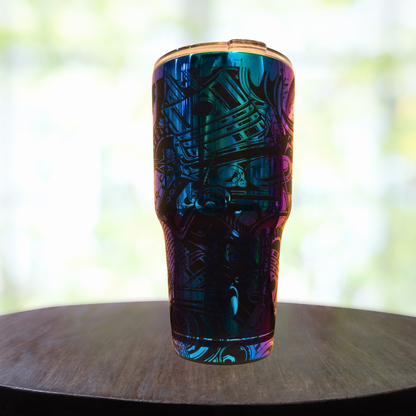 30oz Rainbow Engine Engraved Tumbler