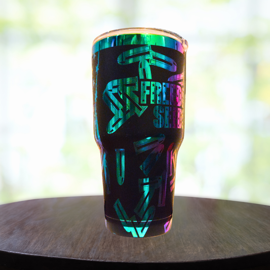 30oz Engraved Rainbow Freedom Tumbler