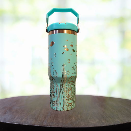 30oz Swing Handle Octopus Tumbler