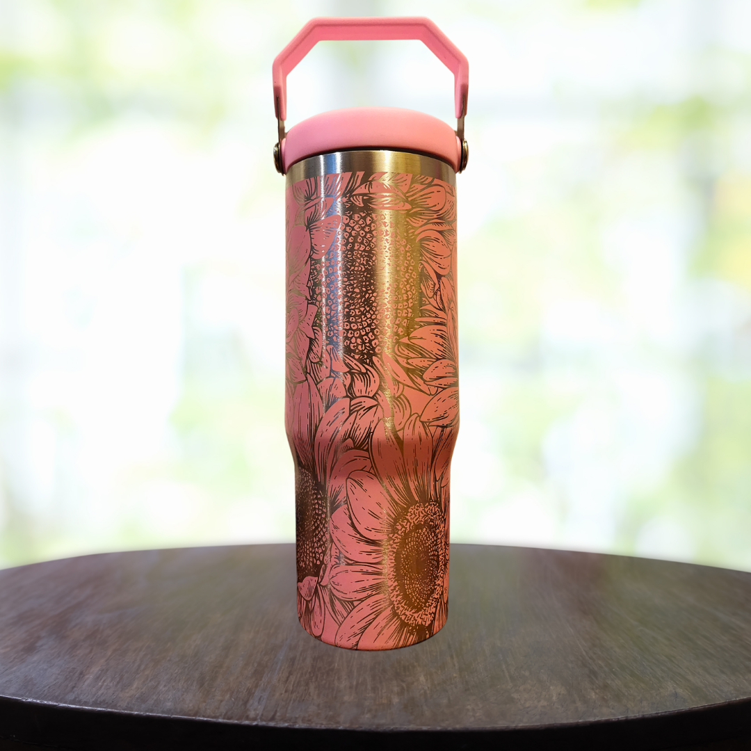 30oz Swing Handle Sunflower Tumbler