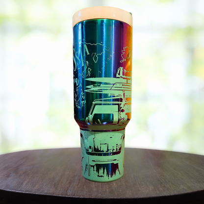 40oz Travel Themed Tumbler