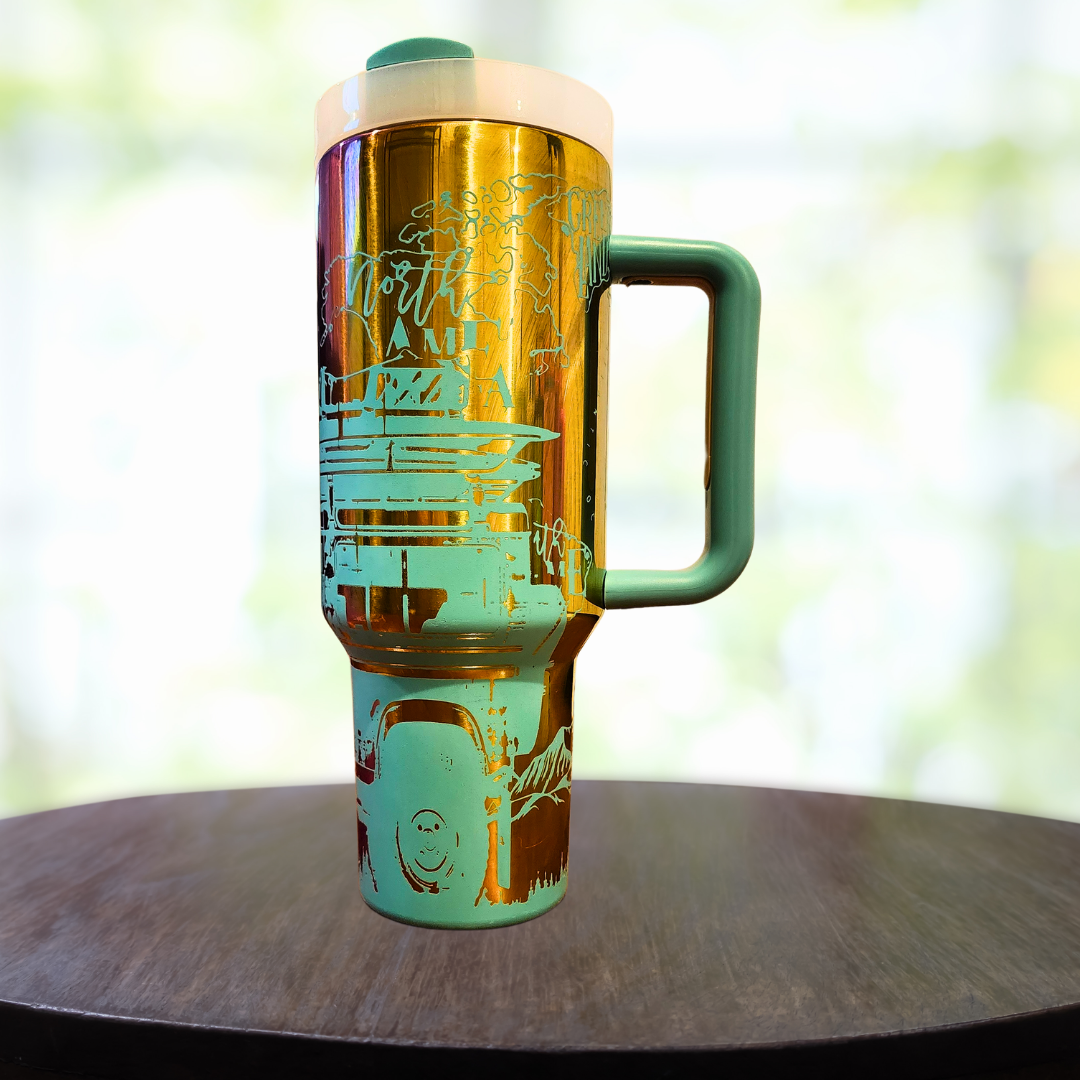 40oz Travel Themed Tumbler