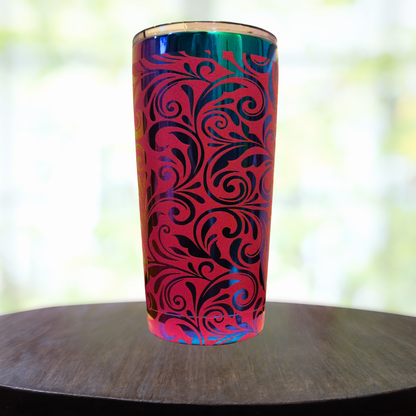 20oz Rainbow and Hot Pink Filigree