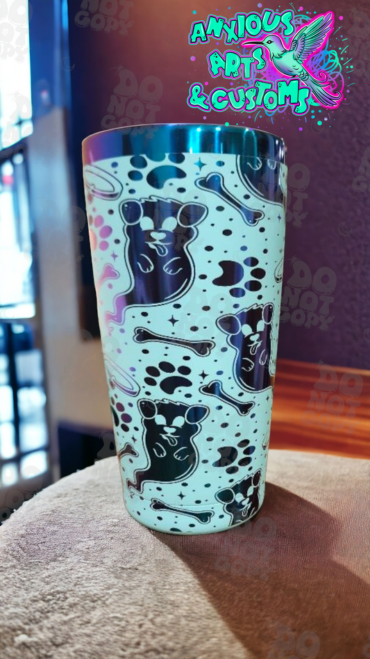 20oz Ghost Dog Rainbow Tumbler